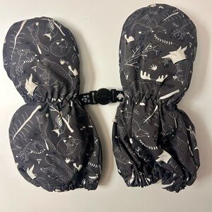 Children's Black and White Animal Print Mittens